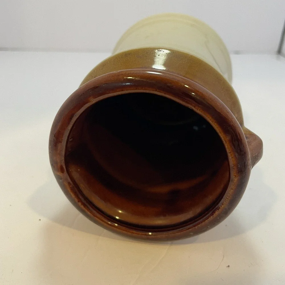 Vintage Country Kitchen Gourmet Toolery Crock Utensil Holder Brown/Tan